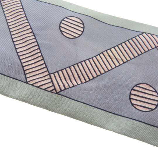 HERMES scarf silk gray Twilly Women Used Authentic