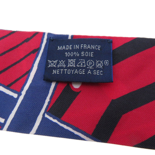 HERMES scarf silk Red Twilly Women Used Authentic