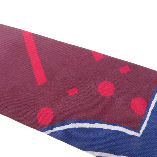 HERMES scarf silk Red Twilly Women Used Authentic