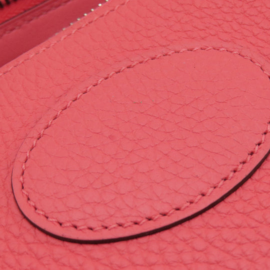 HERMES Handbag Taurillon Clemence pink Bolide 31 Rose Azalee Silver Metal
