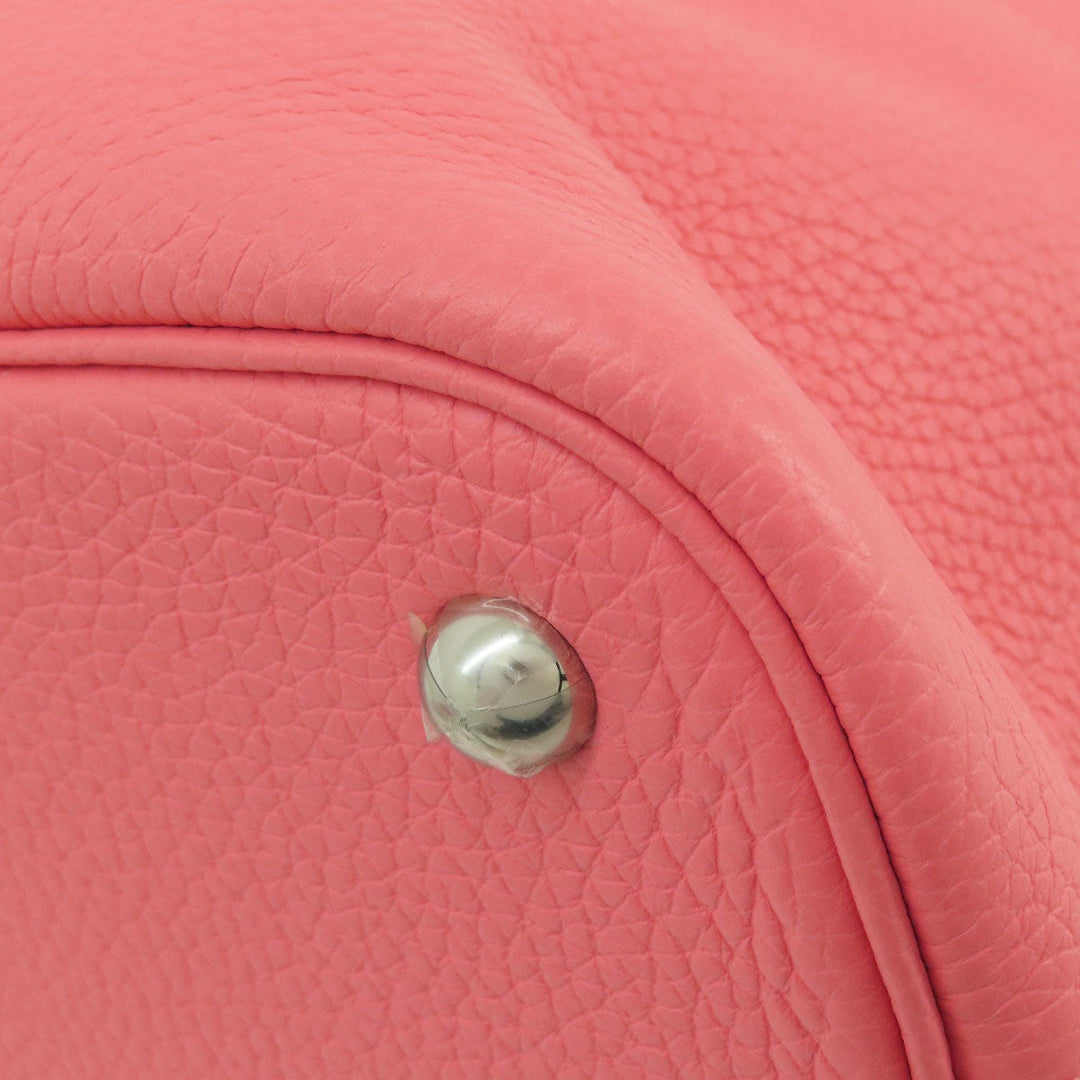 HERMES Handbag Taurillon Clemence pink Bolide 31 Rose Azalee Silver Metal