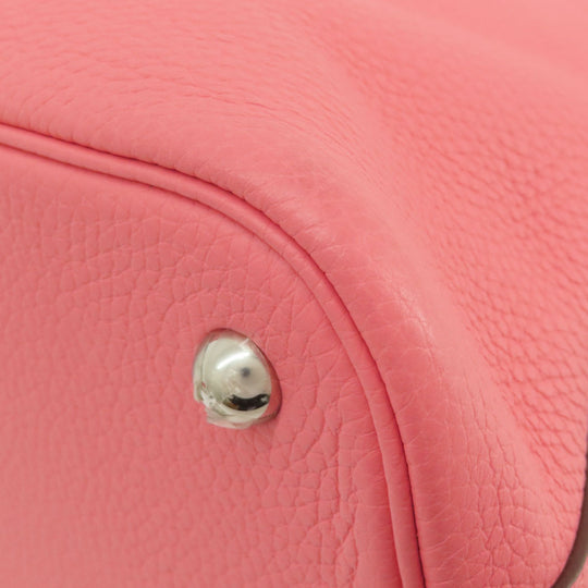 HERMES Handbag Taurillon Clemence pink Bolide 31 Rose Azalee Silver Metal