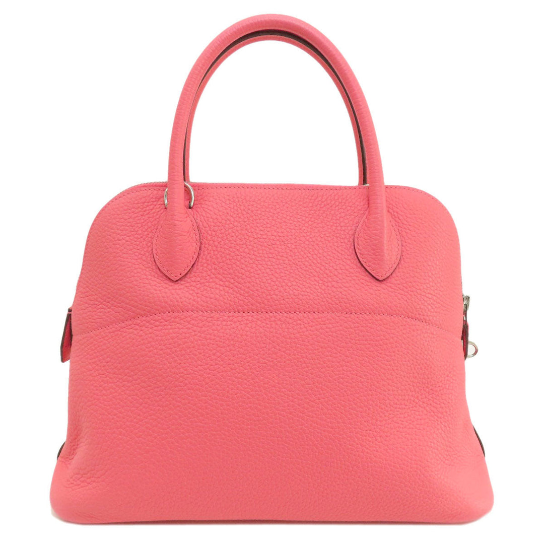 HERMES Handbag Taurillon Clemence pink Bolide 31 Rose Azalee Silver Metal