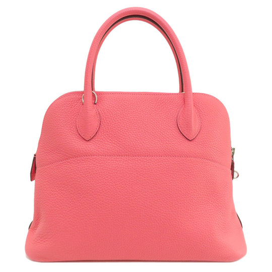 HERMES Handbag Taurillon Clemence pink Bolide 31 Rose Azalee Silver Metal
