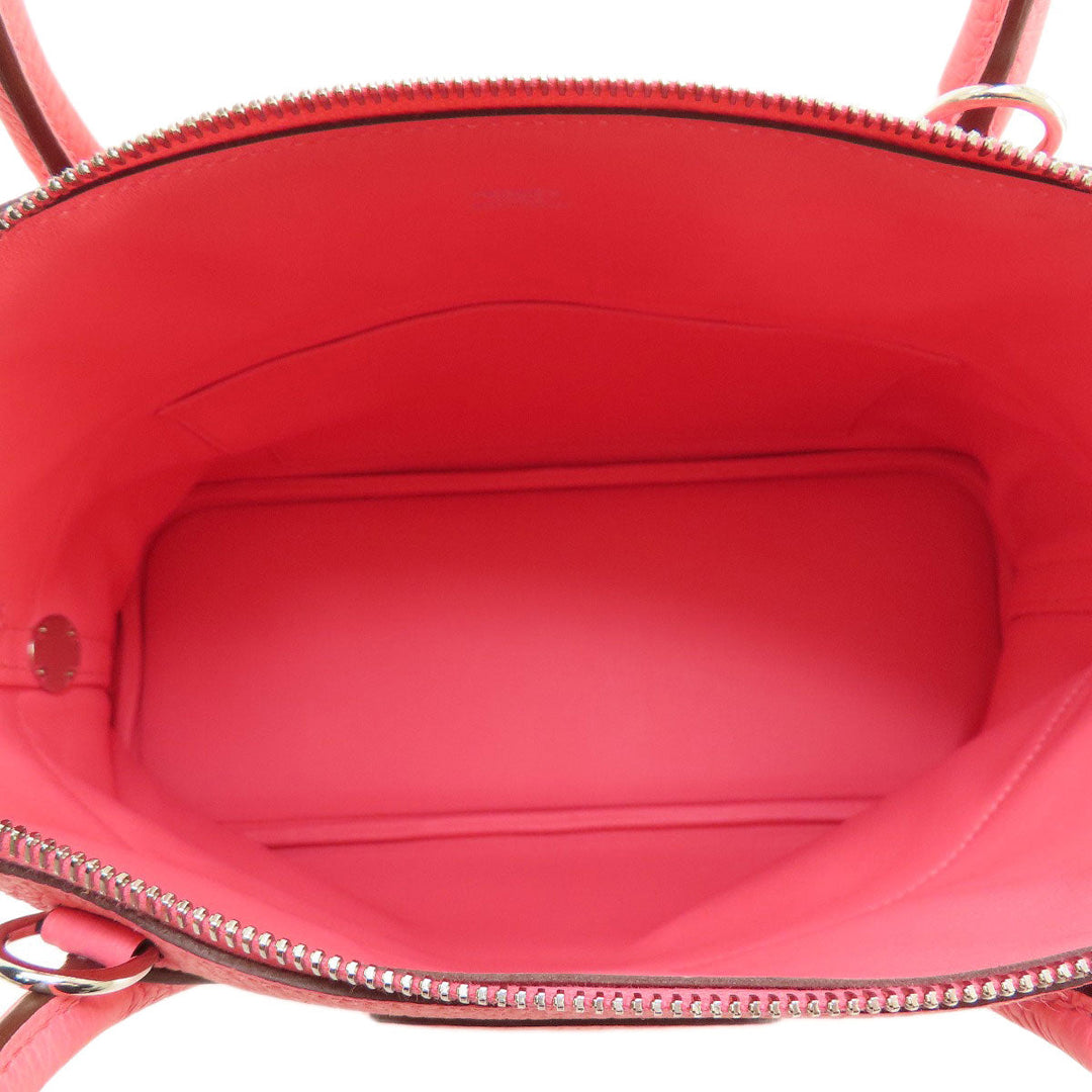 HERMES Handbag Taurillon Clemence pink Bolide 31 Rose Azalee Silver Metal