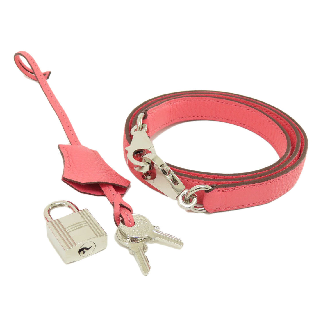 HERMES Handbag Taurillon Clemence pink Bolide 31 Rose Azalee Silver Metal