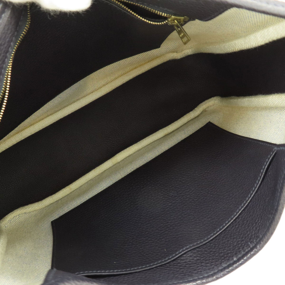 HERMES Shoulder Bag Tower ash gray Sako Gold Metal Women Used Authentic