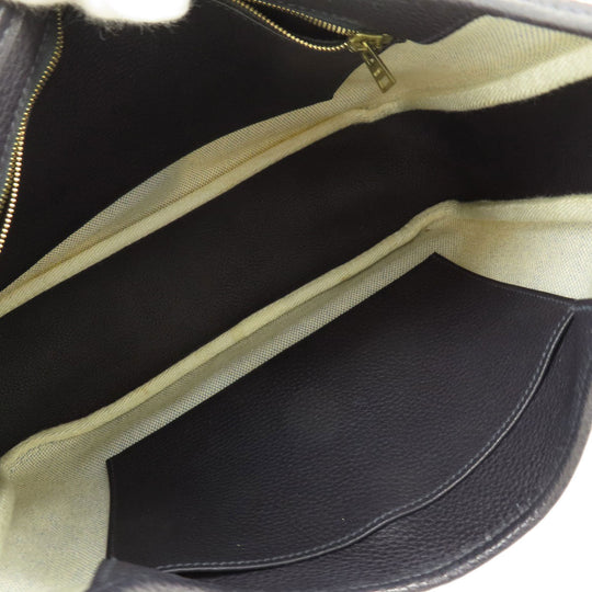 HERMES Shoulder Bag Tower ash gray Sako Gold Metal Women Used Authentic