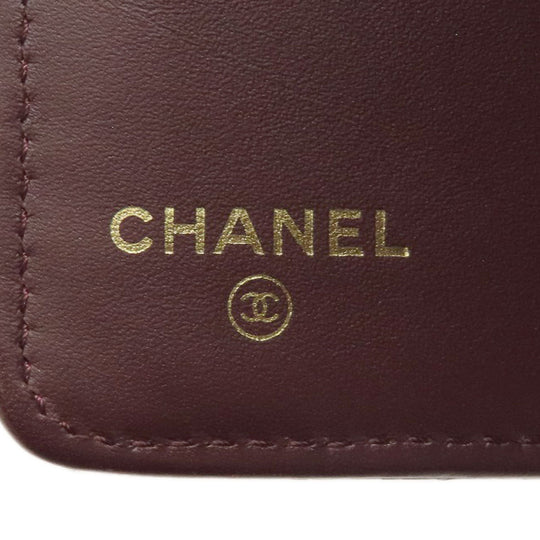 CHANEL Long Wallet Purse Caviar skin black Matelasse COCO Mark Gold Metal