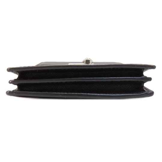 PRADA Shoulder Bag leather black logo saffiano Women Used Authentic