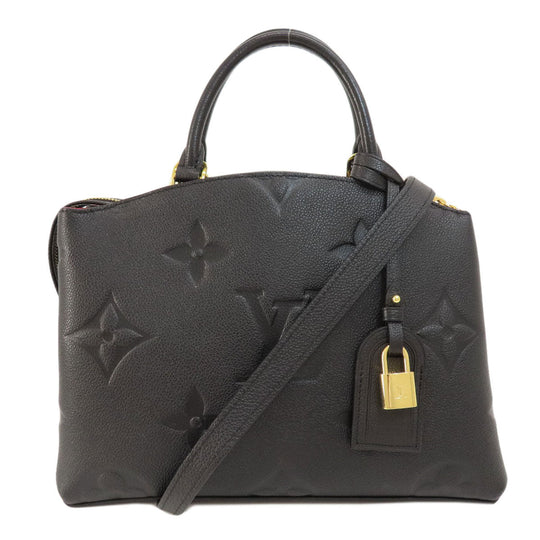 LOUIS VUITTON Handbag M58916 Monogram Ann Platt black Petit Palais PM Emplant Women Used Authentic