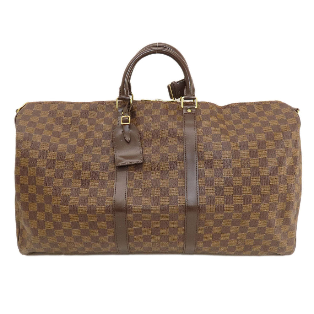 LOUIS VUITTON Boston Duffel bag N41414 Damier canvas Brown Keepall bandouliere55 Damier Ebene Women Used Authentic