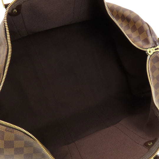 LOUIS VUITTON Boston Duffel bag N41414 Damier canvas Brown Keepall bandouliere55 Damier Ebene Women Used Authentic