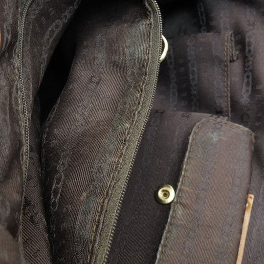 CELINE Tote Bag leather Brown Stripe stitch Women Used Authentic