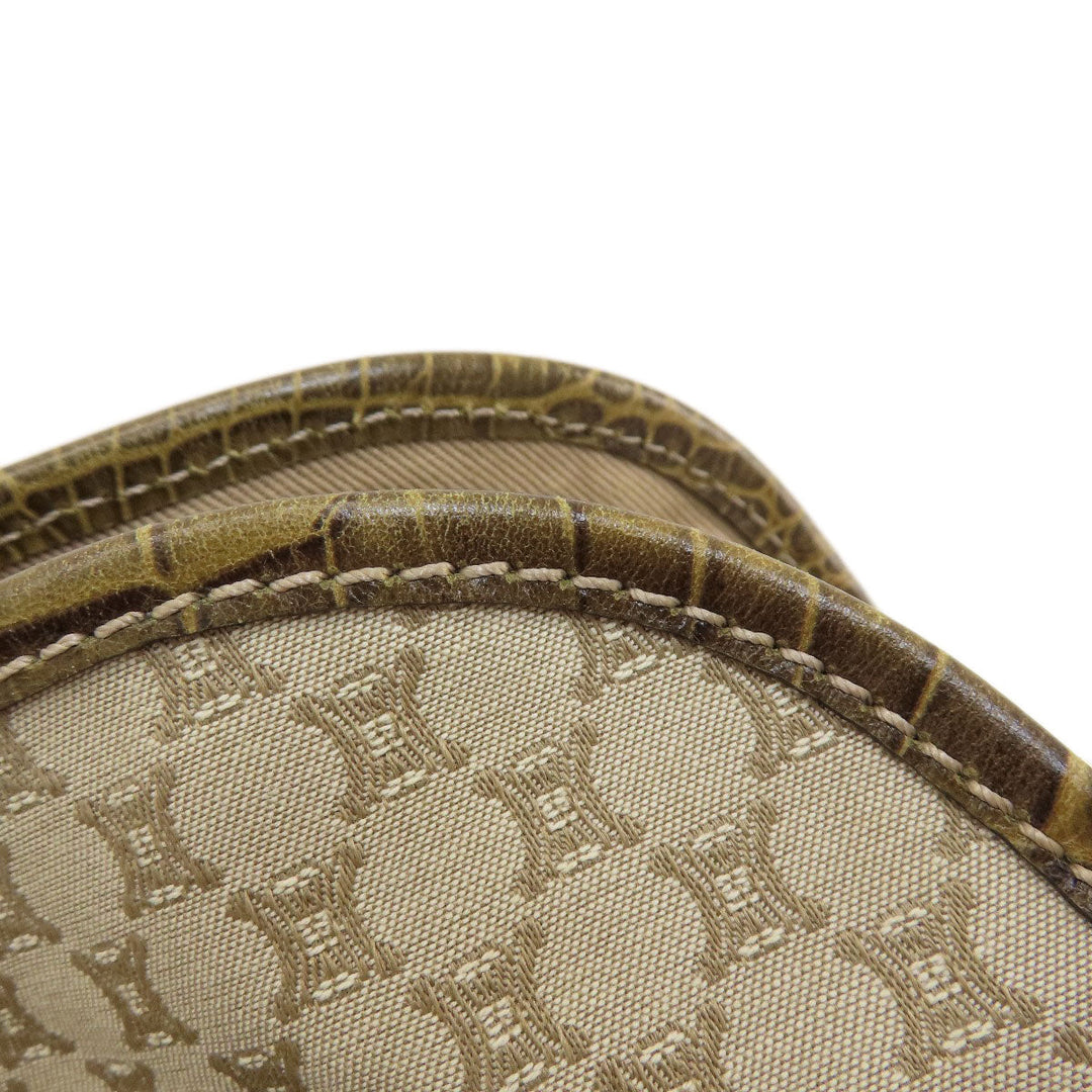 CELINE Tote Bag canvas beige Macadam Pattern Women Used Authentic