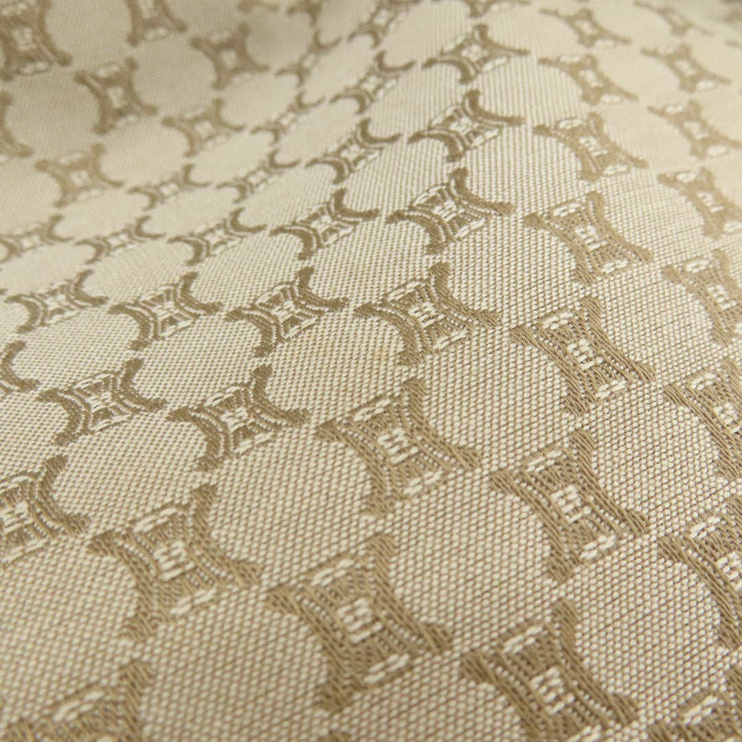 CELINE Tote Bag canvas beige Macadam Pattern Women Used Authentic