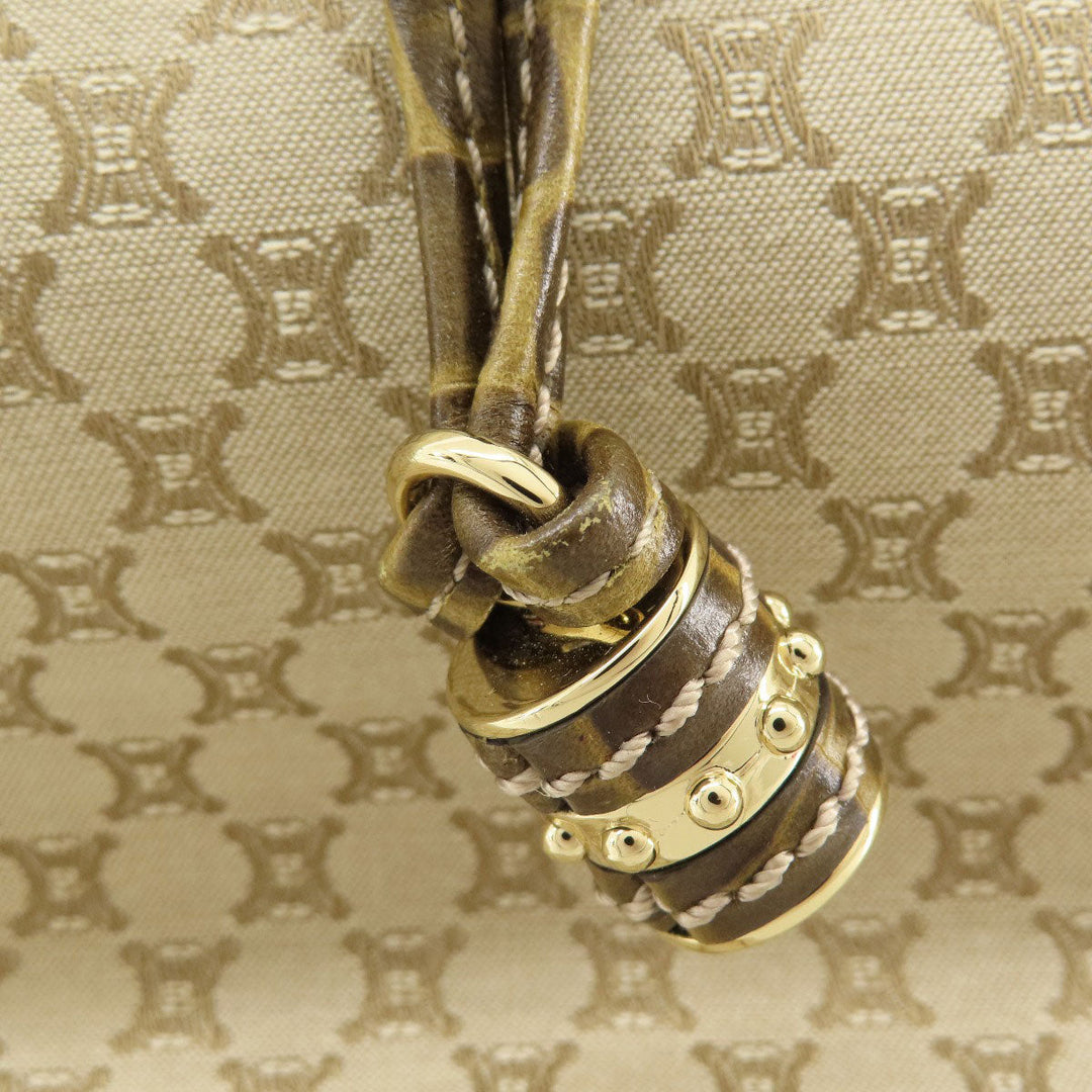 CELINE Tote Bag canvas beige Macadam Pattern Women Used Authentic