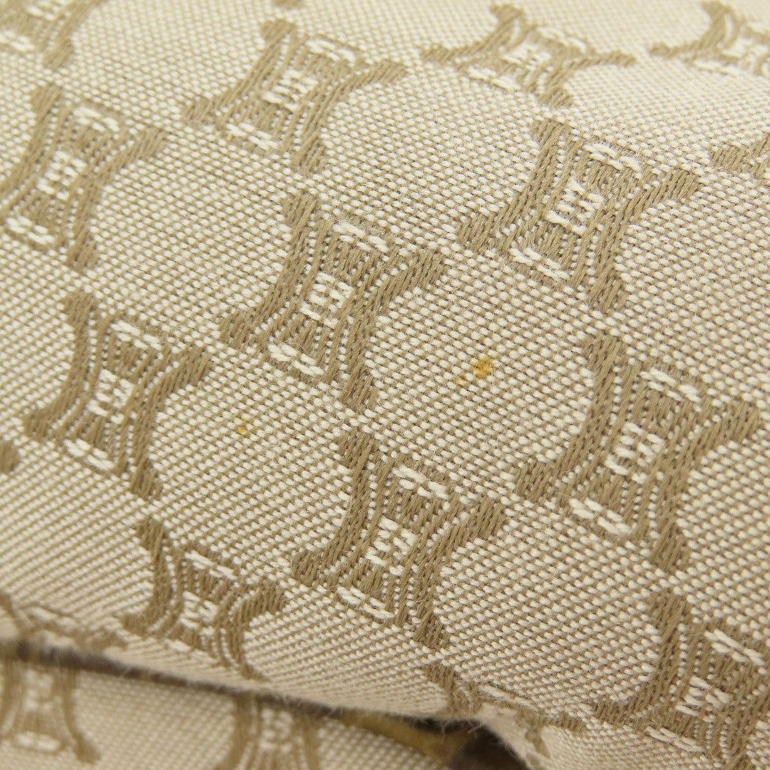 CELINE Tote Bag canvas beige Macadam Pattern Women Used Authentic