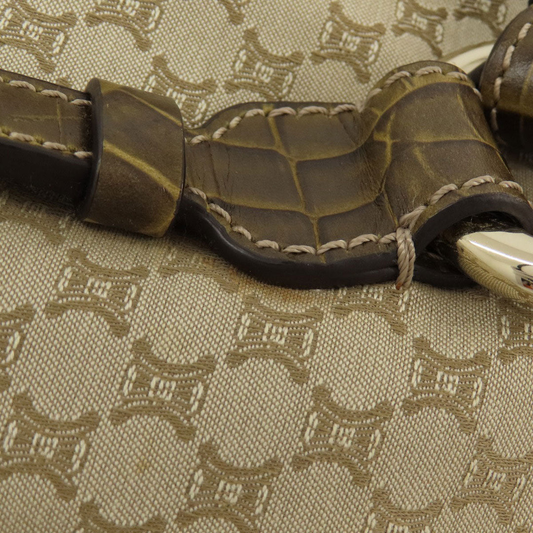 CELINE Tote Bag canvas beige Macadam Pattern Women Used Authentic