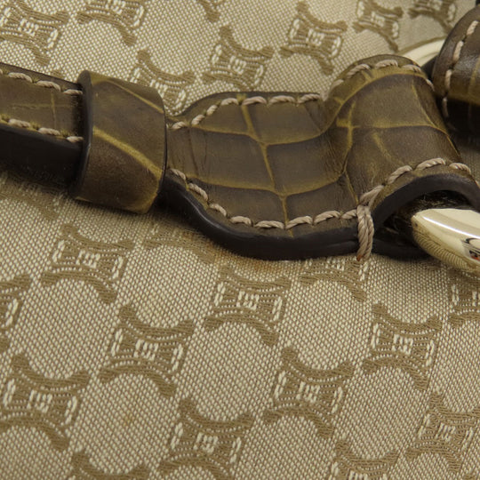 CELINE Tote Bag canvas beige Macadam Pattern Women Used Authentic