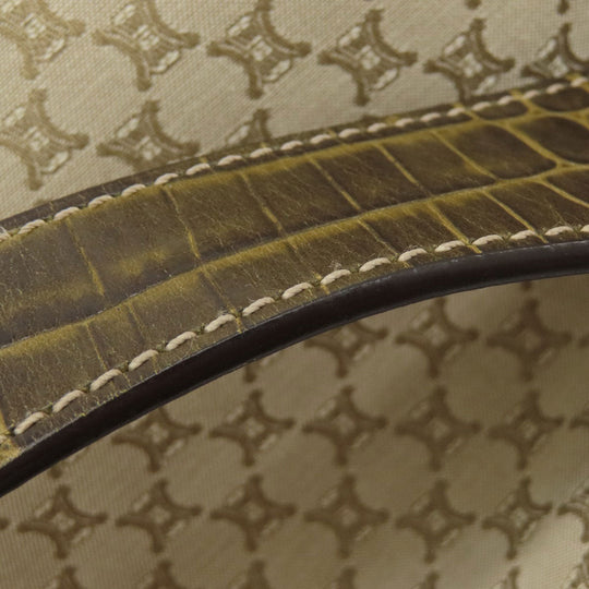 CELINE Tote Bag canvas beige Macadam Pattern Women Used Authentic