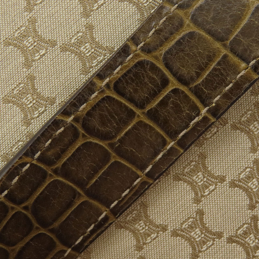 CELINE Tote Bag canvas beige Macadam Pattern Women Used Authentic