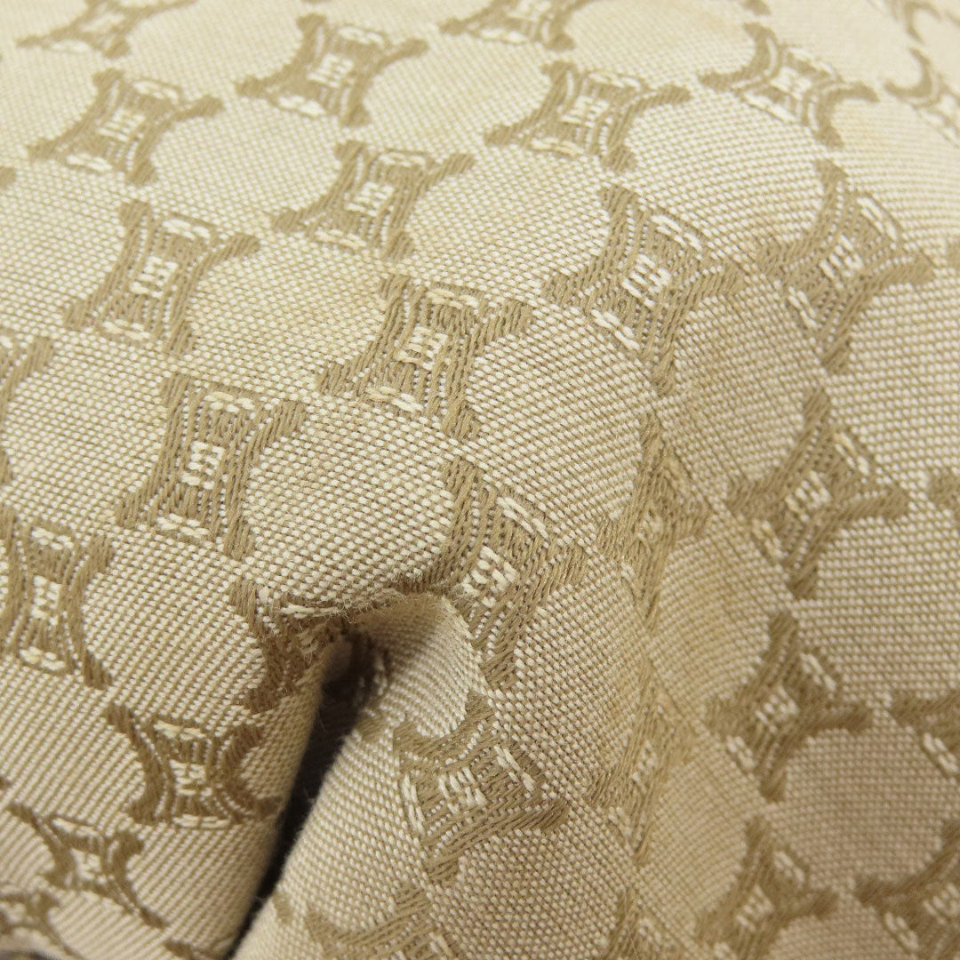 CELINE Tote Bag canvas beige Macadam Pattern Women Used Authentic