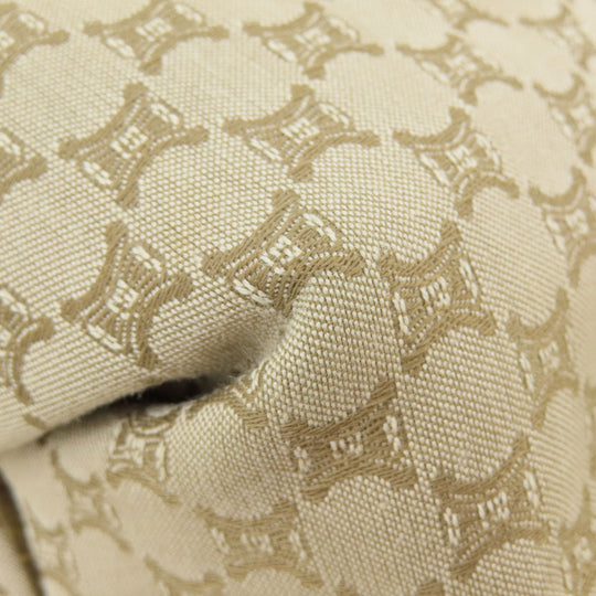 CELINE Tote Bag canvas beige Macadam Pattern Women Used Authentic