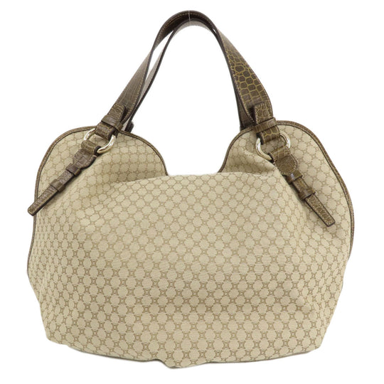 CELINE Tote Bag canvas beige Macadam Pattern Women Used Authentic