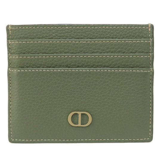 Christian Dior Card Case leather green logoMetal