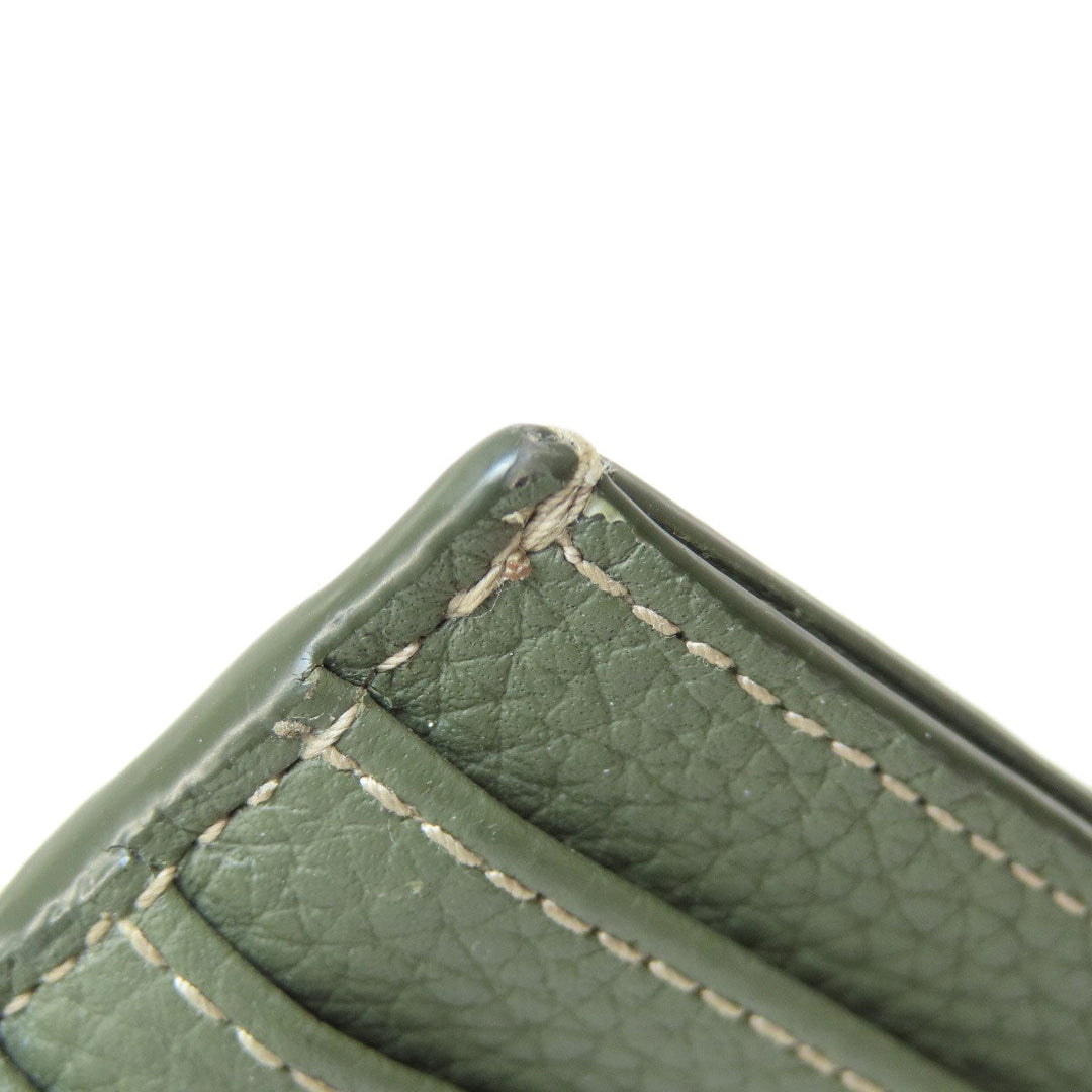 Christian Dior Card Case leather green logoMetal