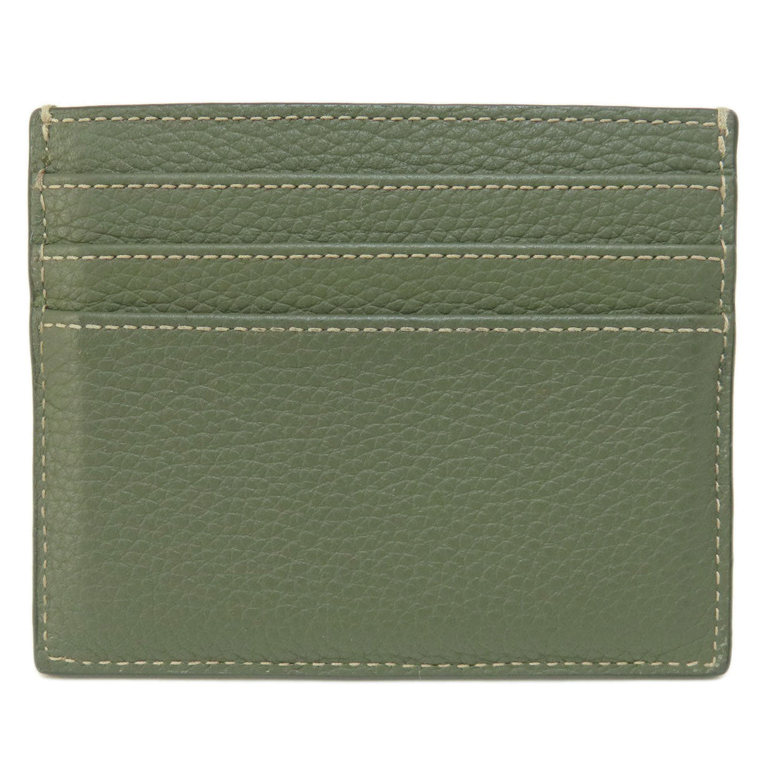 Christian Dior Card Case leather green logoMetal