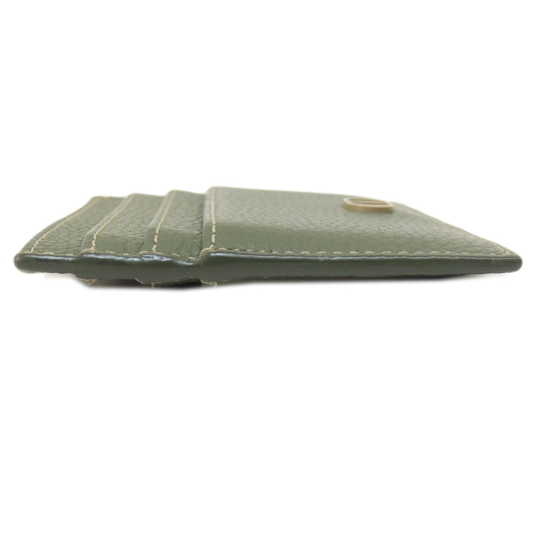 Christian Dior Card Case leather green logoMetal