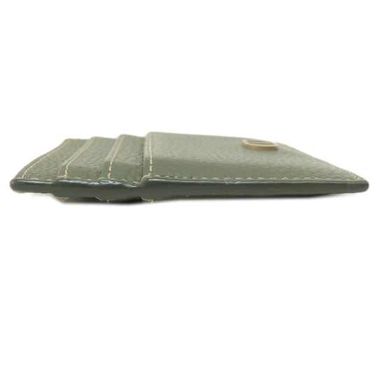 Christian Dior Card Case leather green logoMetal