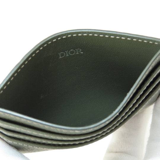 Christian Dior Card Case leather green logoMetal