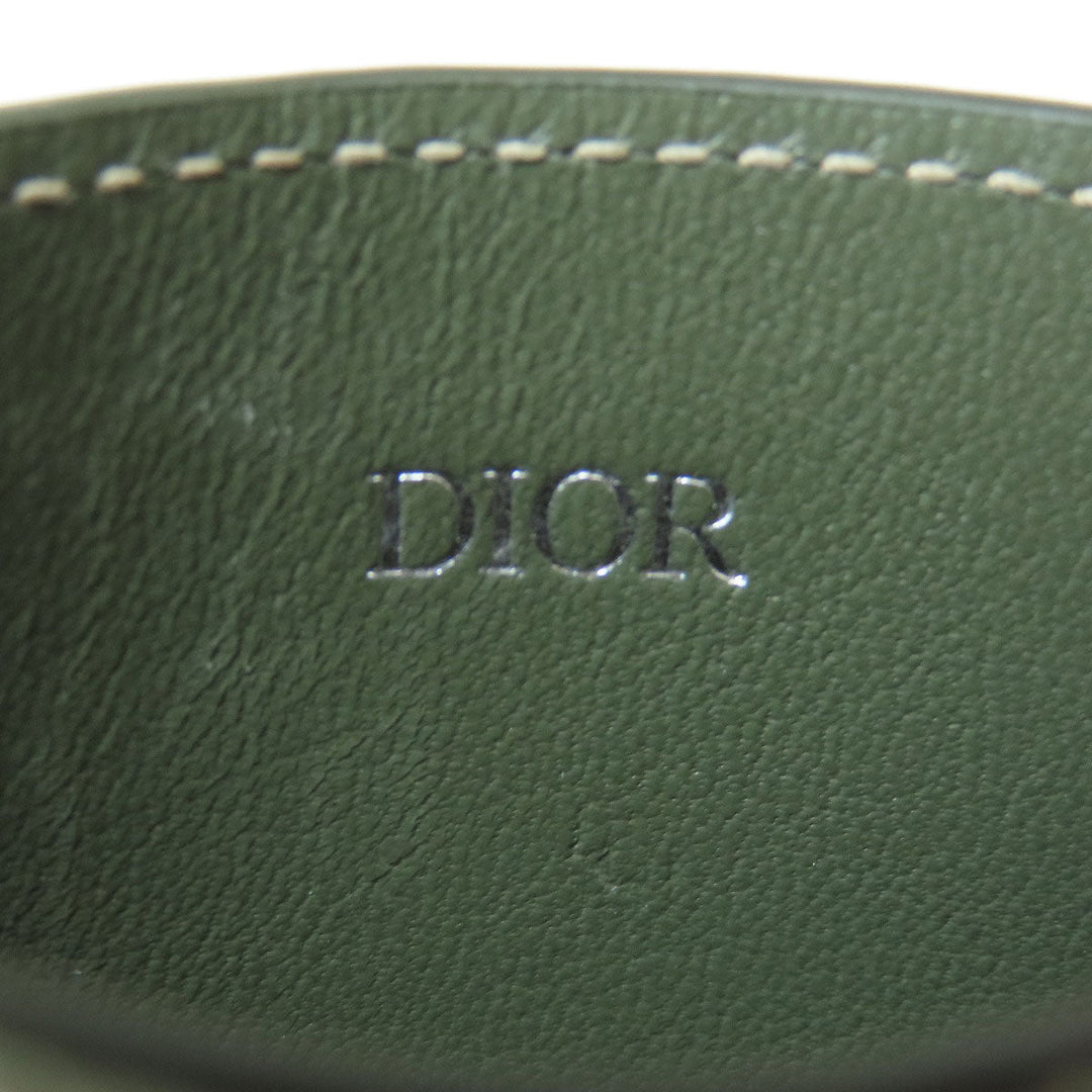 Christian Dior Card Case leather green logoMetal