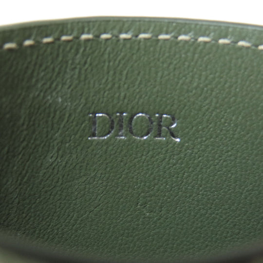 Christian Dior Card Case leather green logoMetal