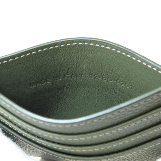 Christian Dior Card Case leather green logoMetal