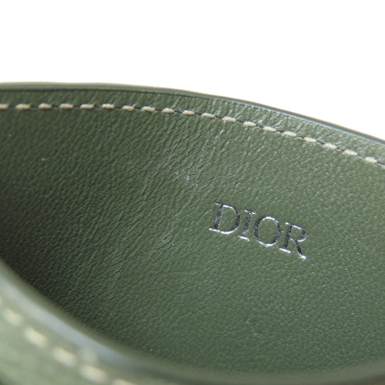 Christian Dior Card Case leather green logoMetal