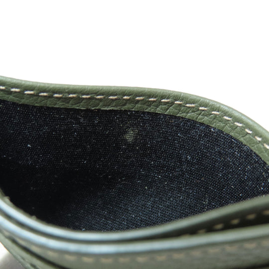 Christian Dior Card Case leather green logoMetal