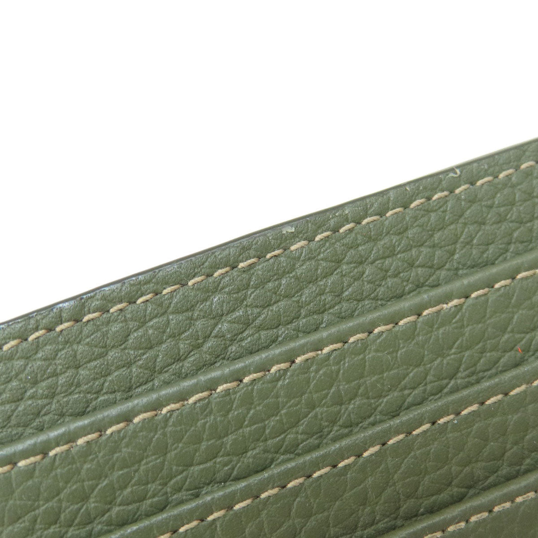 Christian Dior Card Case leather green logoMetal