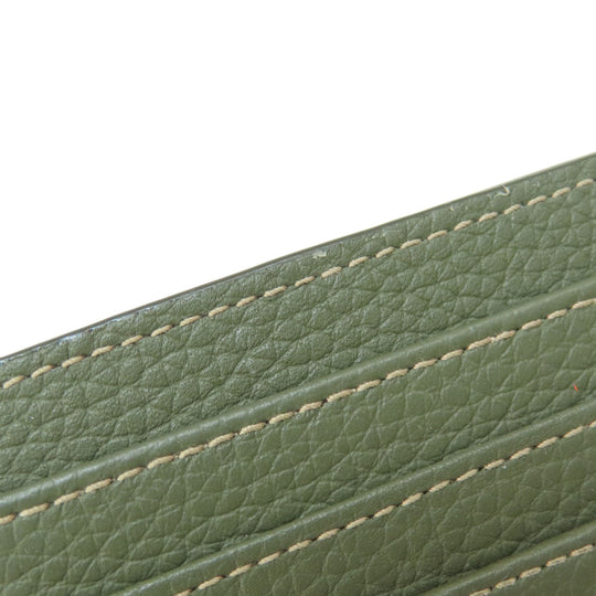 Christian Dior Card Case leather green logoMetal