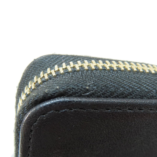 CHANEL Card Case Calfskin black Mademoiselle Gold Metal