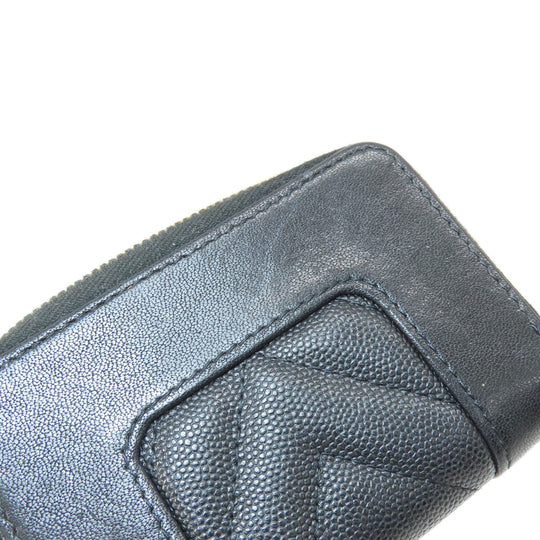 CHANEL Card Case Calfskin black Mademoiselle Gold Metal