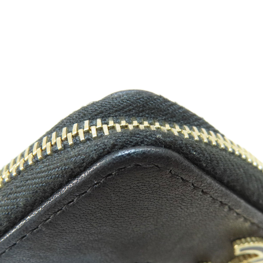 CHANEL Card Case Calfskin black Mademoiselle Gold Metal