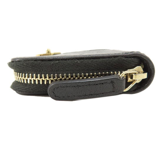 CHANEL Card Case Calfskin black Mademoiselle Gold Metal