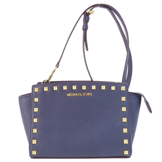 MICHAEL KORS Shoulder Bag PVC Navy logo Women Used Authentic