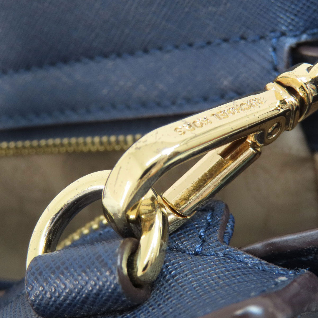 MICHAEL KORS Shoulder Bag PVC Navy logo Women Used Authentic