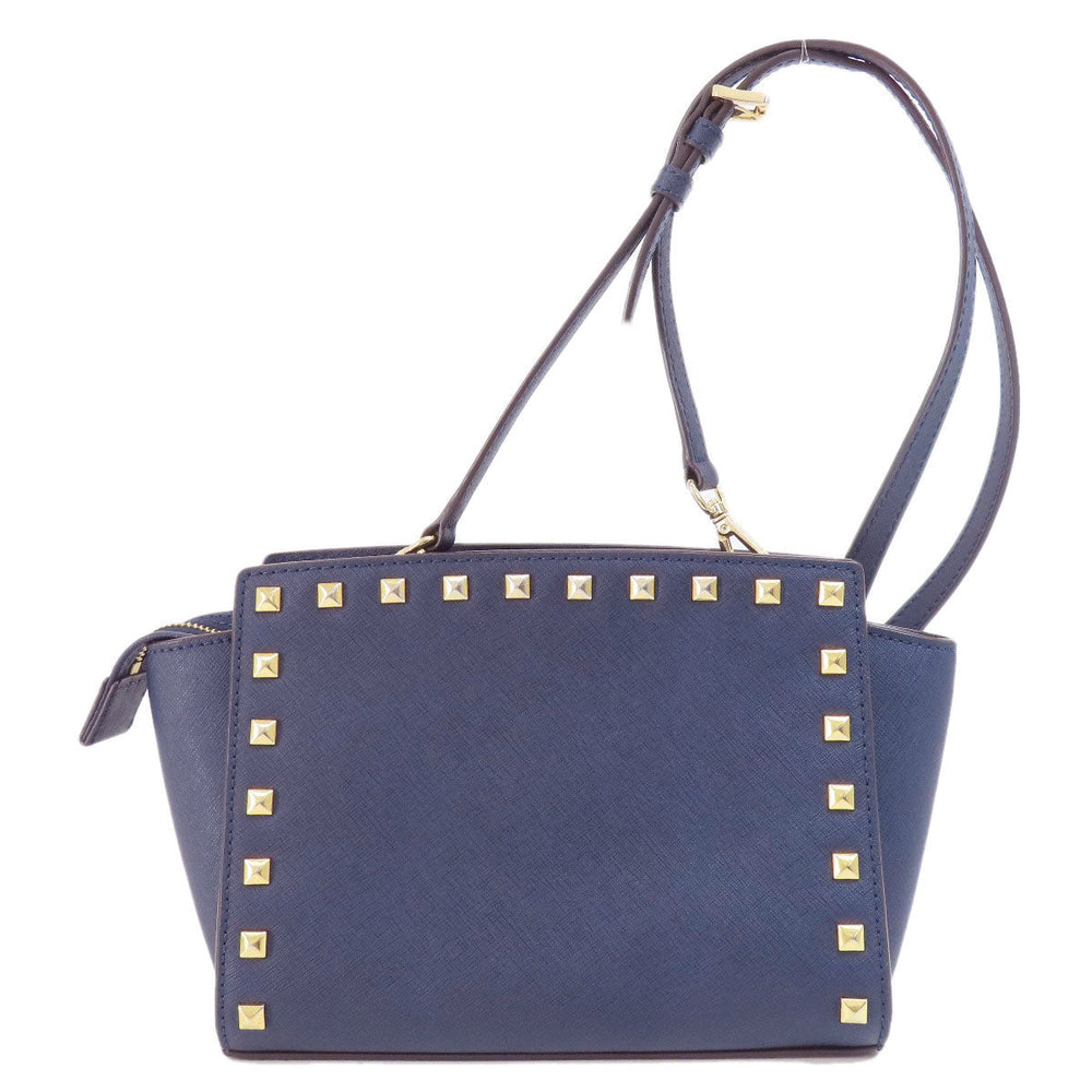 MICHAEL KORS Shoulder Bag PVC Navy logo Women Used Authentic