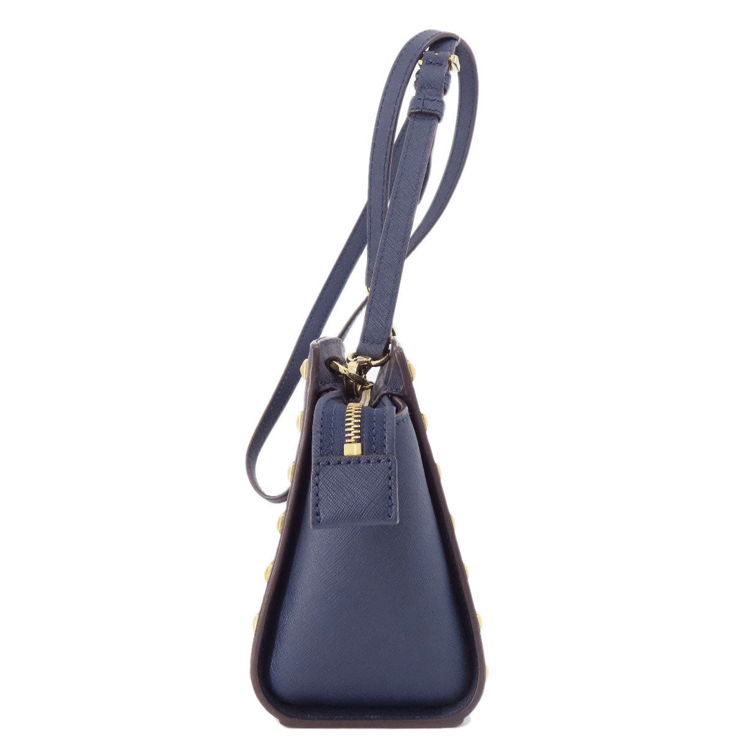MICHAEL KORS Shoulder Bag PVC Navy logo Women Used Authentic